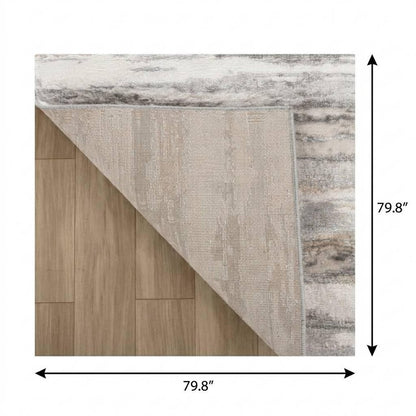7' X 10' Beige and Gray Abstract Distressed Area Rug
