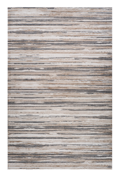 7' X 10' Beige and Gray Abstract Distressed Area Rug