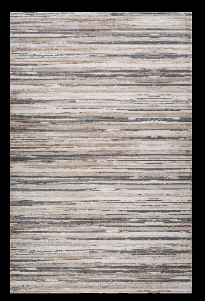7' X 10' Beige and Gray Abstract Distressed Area Rug