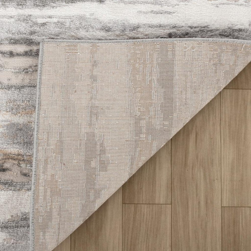8' X 11' Beige and Gray Abstract Distressed Area Rug