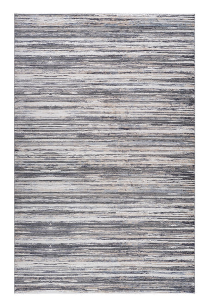 4' X 6' Blue and Gray Abstract Distressed Area Rug