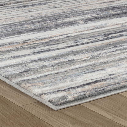 4' X 6' Blue and Gray Abstract Distressed Area Rug