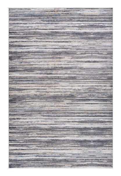 5' X 8' Blue and Gray Abstract Distressed Area Rug