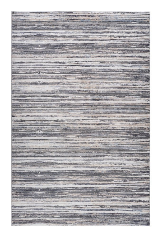 7' X 10' Blue and Gray Abstract Distressed Area Rug