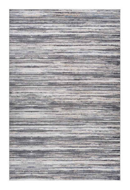 7' X 10' Blue and Gray Abstract Distressed Area Rug