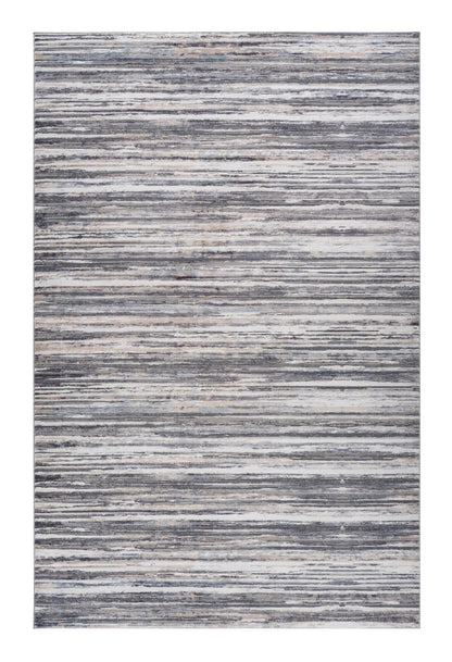 7' X 10' Blue and Gray Abstract Distressed Area Rug