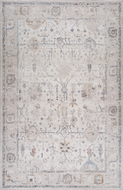 4' X 6' Beige and Ivory Abstract Distressed Area Rug