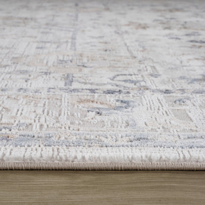 4' X 6' Beige and Ivory Abstract Distressed Area Rug