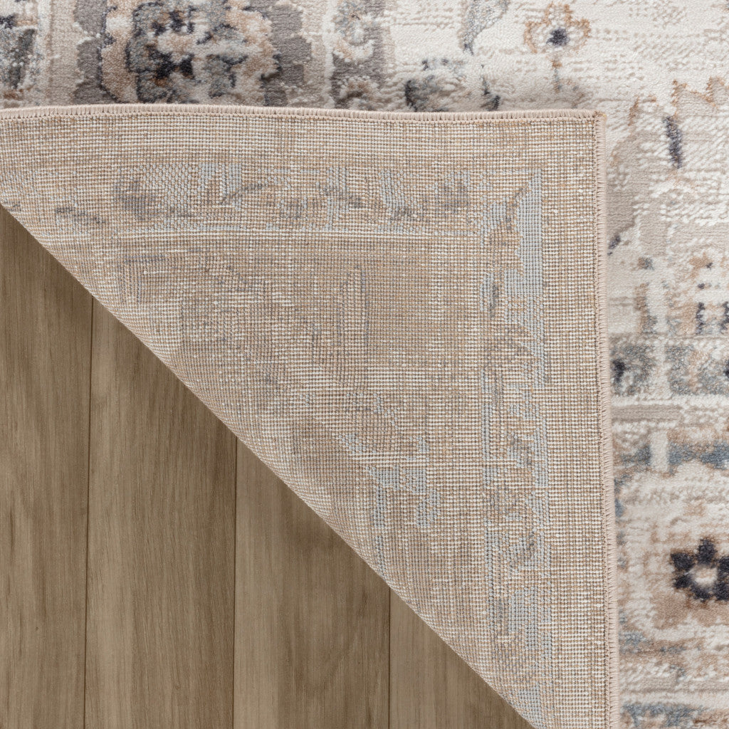 4' X 6' Beige and Ivory Abstract Distressed Area Rug