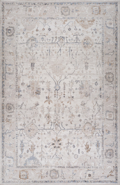 4' X 6' Beige and Ivory Abstract Distressed Area Rug