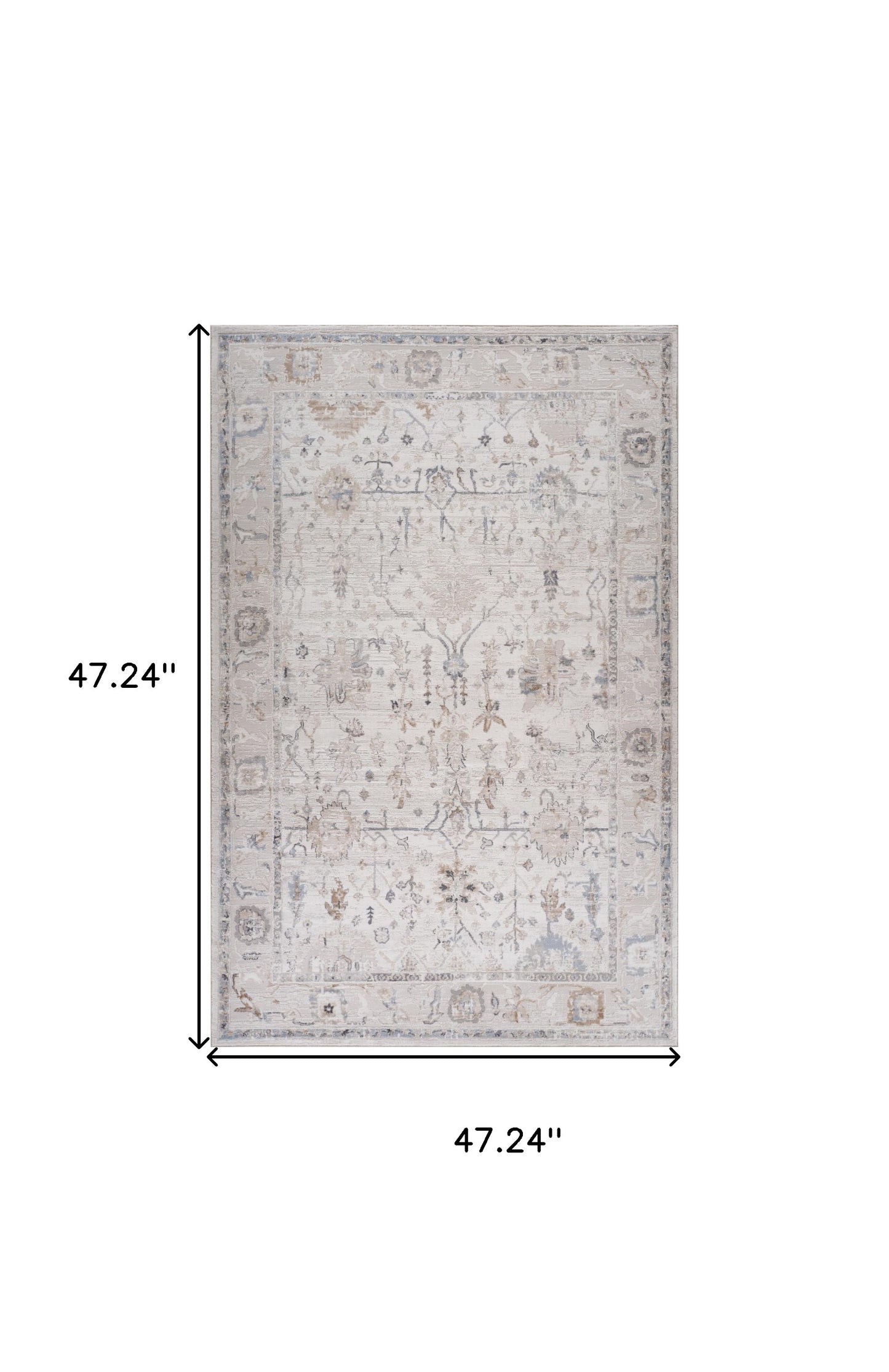 4' X 6' Beige and Ivory Abstract Distressed Area Rug