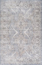 4' X 6' Blue and Gray Abstract Distressed Area Rug