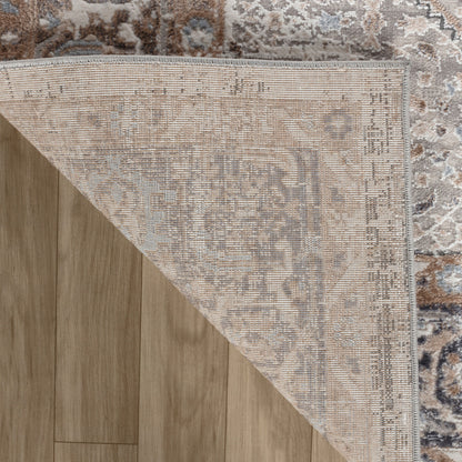 4' X 6' Beige and Gray Abstract Distressed Area Rug