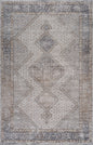 5' X 8' Beige and Gray Abstract Distressed Area Rug