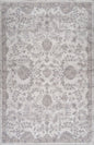4' X 6' Beige and Gray Floral Distressed Area Rug