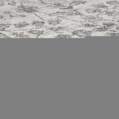 4' X 6' Beige and Gray Floral Distressed Area Rug