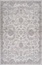 5' X 8' Beige and Gray Floral Distressed Area Rug