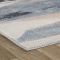 4' X 6' Blue and Beige Abstract Distressed Area Rug