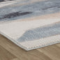 4' X 6' Blue and Beige Abstract Distressed Area Rug