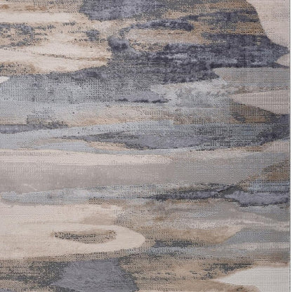 4' X 6' Blue and Beige Abstract Distressed Area Rug