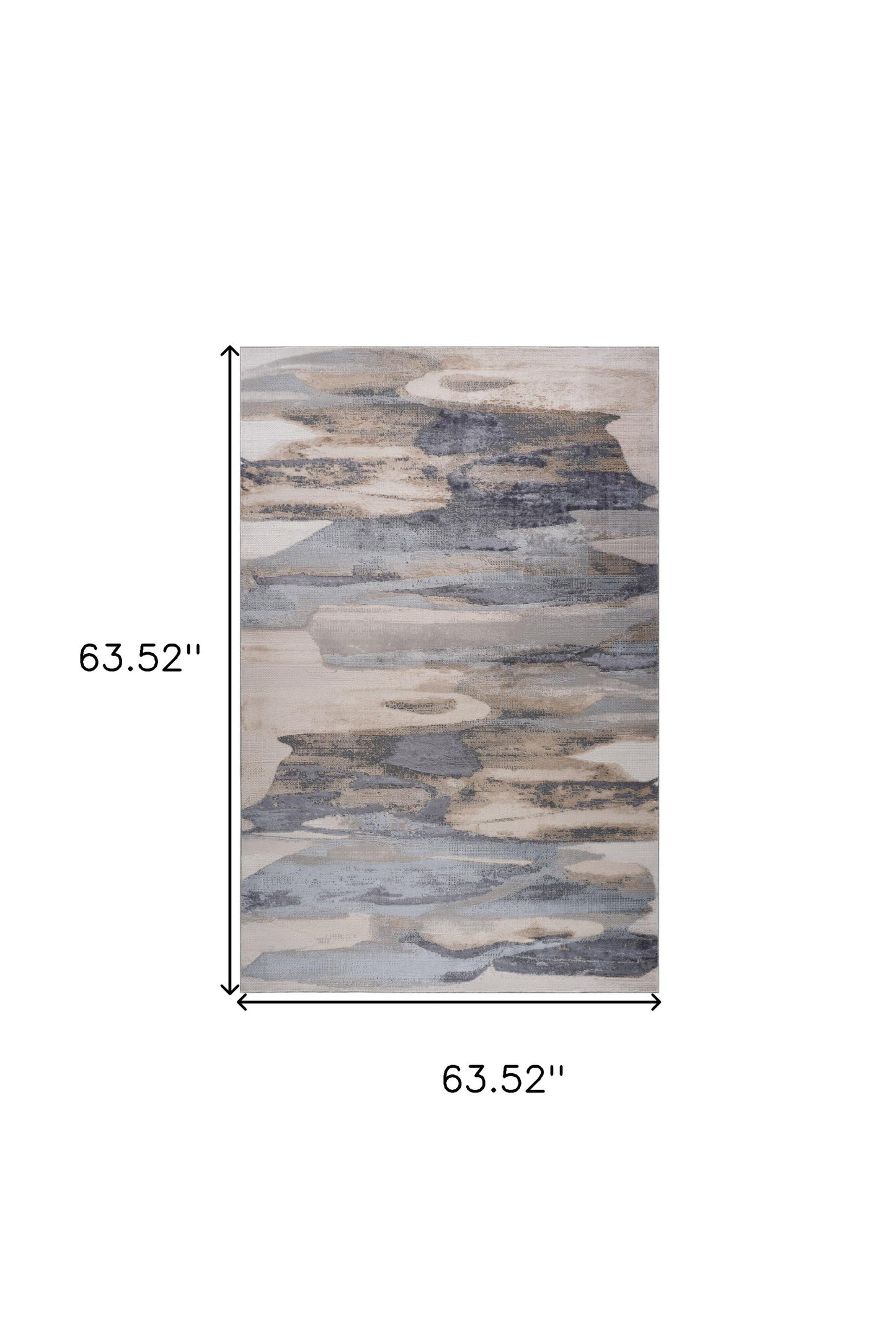 5' X 8' Blue and Beige Abstract Distressed Area Rug