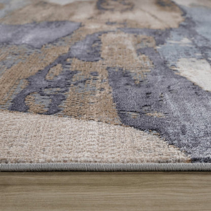 8' X 11' Blue and Beige Abstract Distressed Area Rug