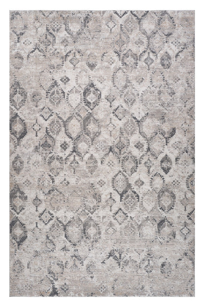 4' X 6' Beige and Gray Abstract Distressed Area Rug