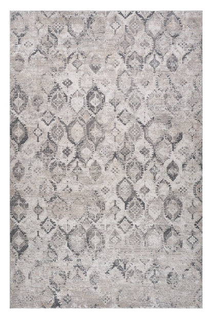 4' X 6' Beige and Gray Abstract Distressed Area Rug