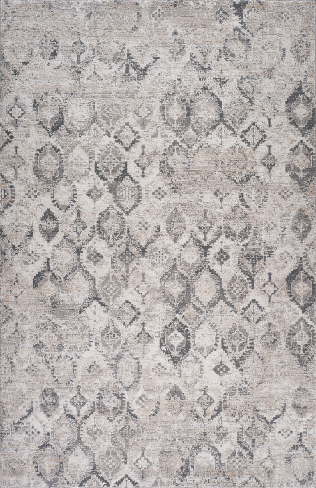 4' X 6' Beige and Gray Abstract Distressed Area Rug