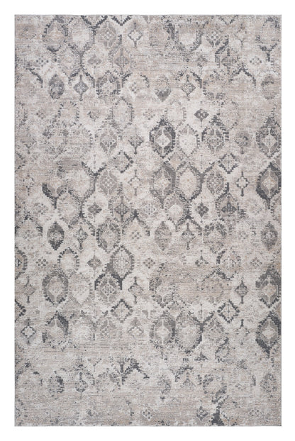 4' X 6' Beige and Gray Abstract Distressed Area Rug