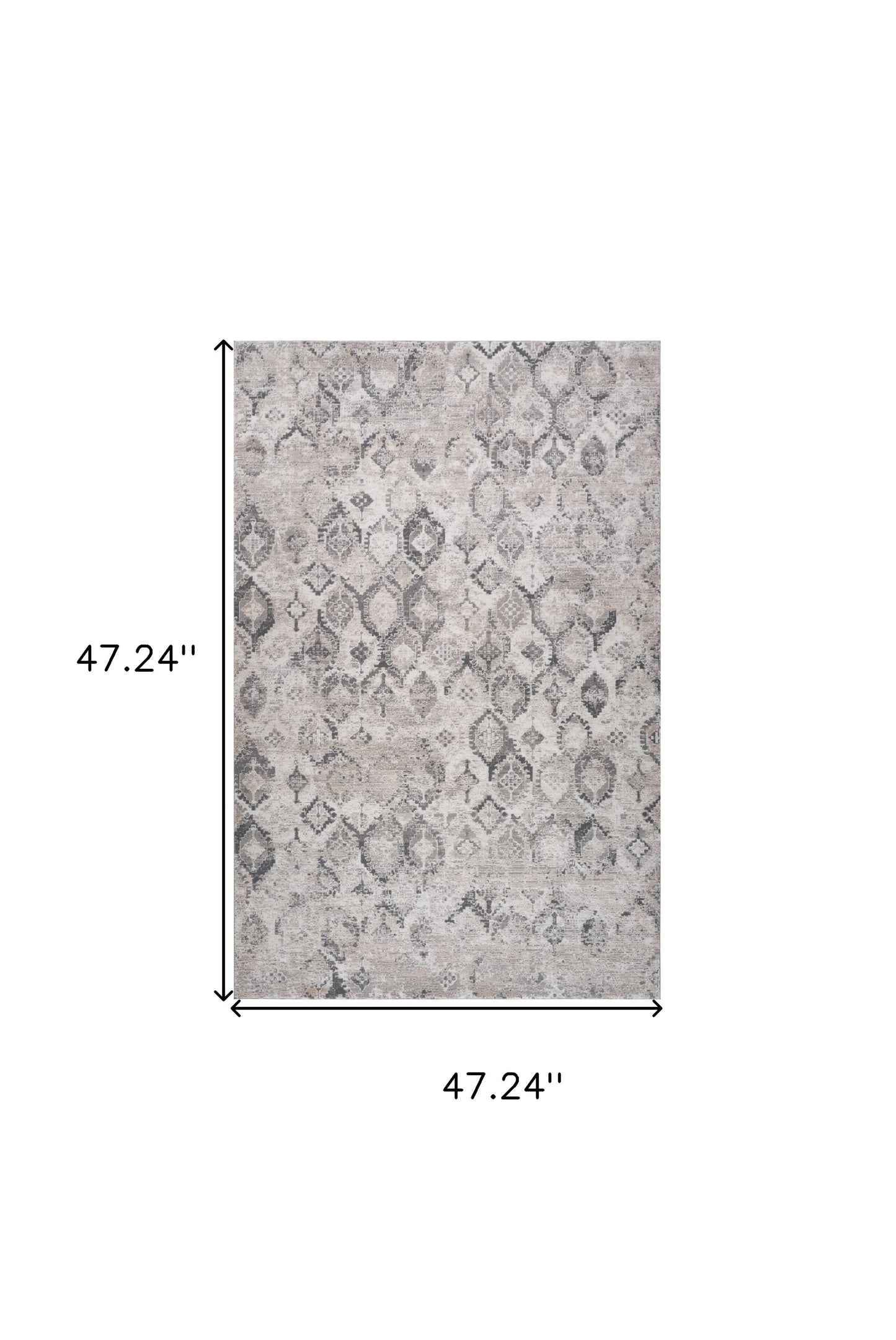 4' X 6' Beige and Gray Abstract Distressed Area Rug