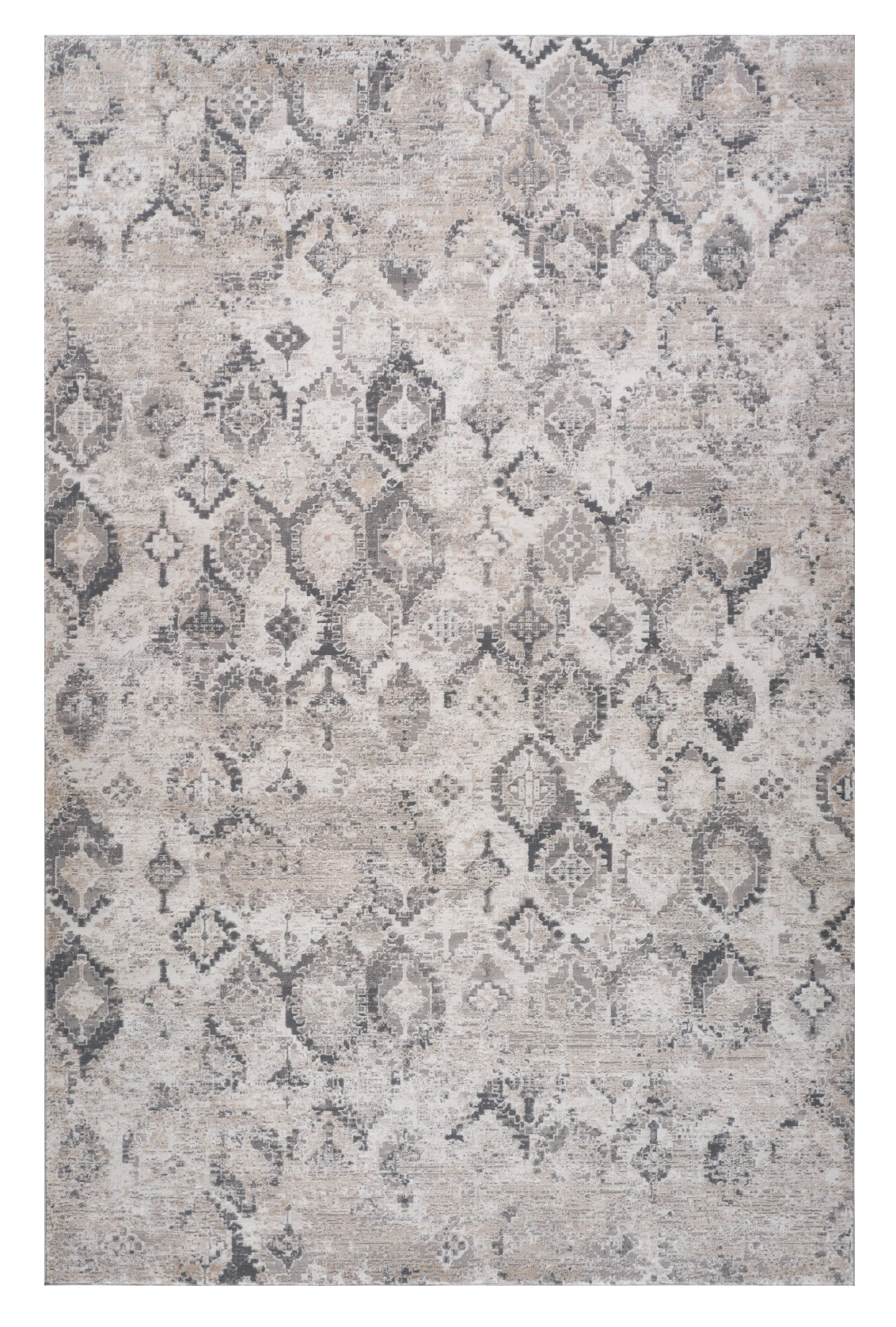 5' X 8' Beige and Gray Abstract Distressed Area Rug