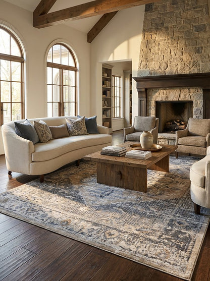 4' X 6' Gray and Brown Oriental Distressed Area Rug