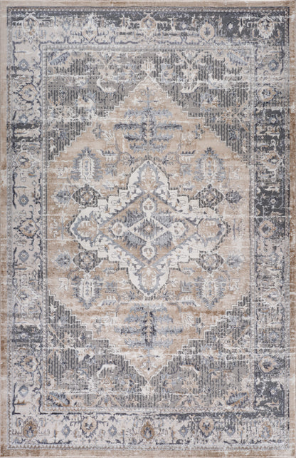 4' X 6' Gray and Brown Oriental Distressed Area Rug