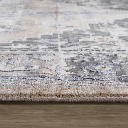 4' X 6' Gray and Brown Oriental Distressed Area Rug