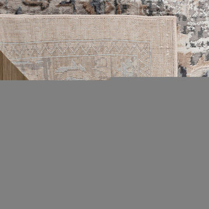 4' X 6' Gray and Brown Oriental Distressed Area Rug