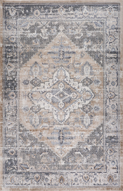 4' X 6' Gray and Brown Oriental Distressed Area Rug