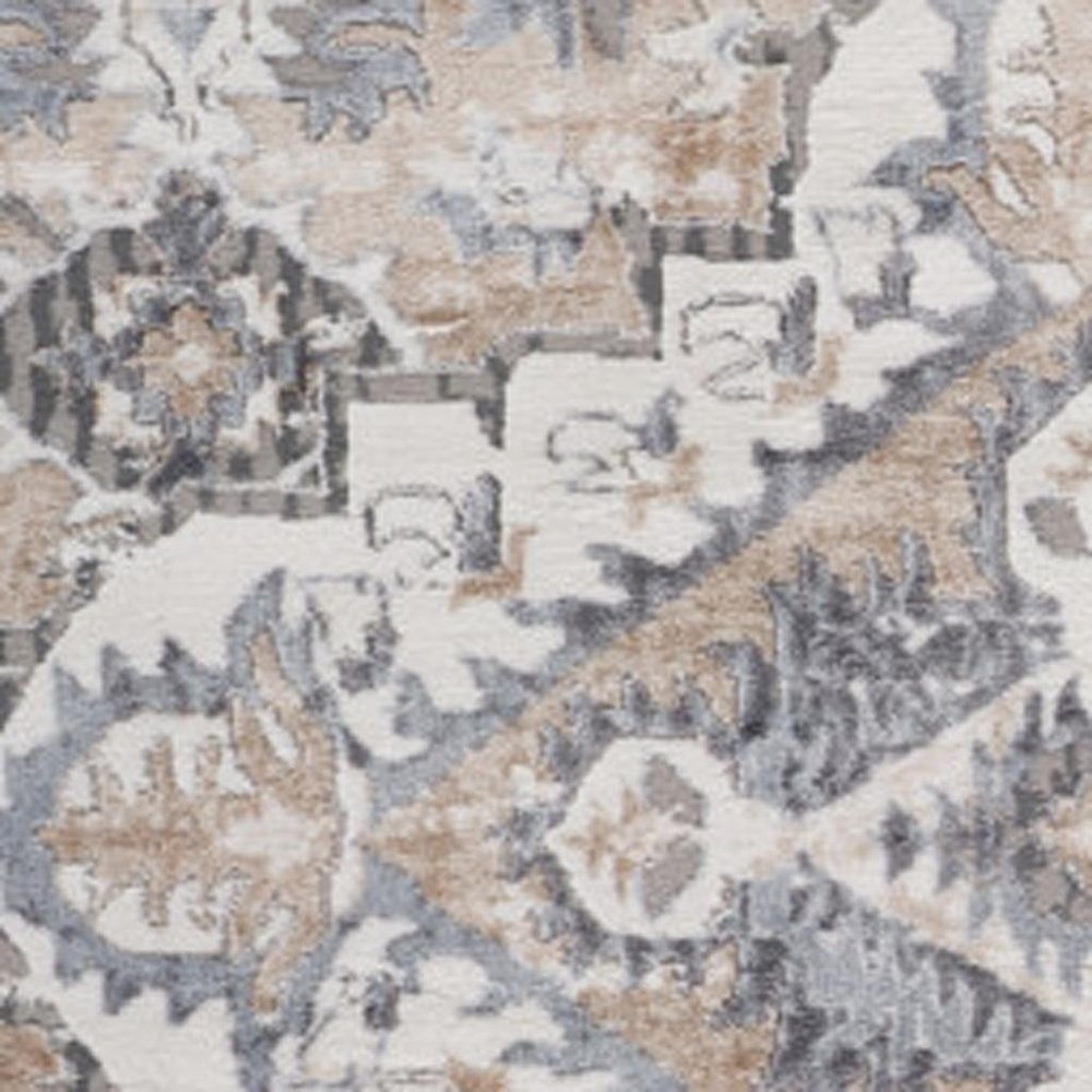 4' X 6' Gray and Brown Oriental Distressed Area Rug