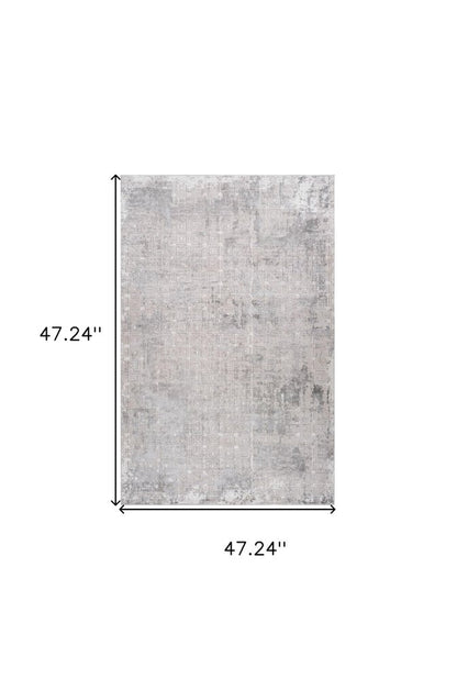 4' X 6' Gray and Beige Abstract Distressed Area Rug