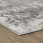 4' X 6' Gray and Beige Abstract Distressed Area Rug