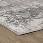4' X 6' Gray and Beige Abstract Distressed Area Rug