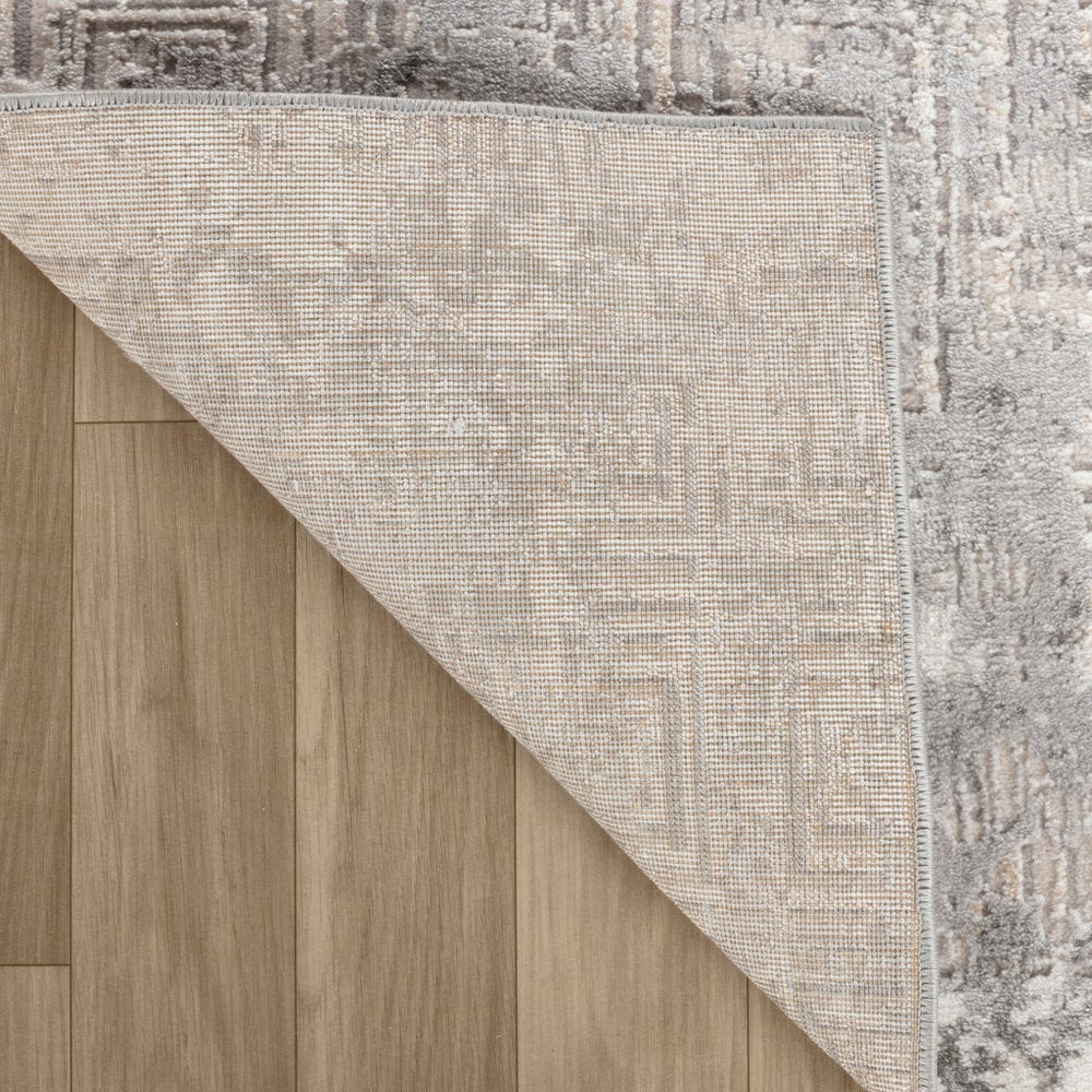 4' X 6' Gray and Beige Abstract Distressed Area Rug