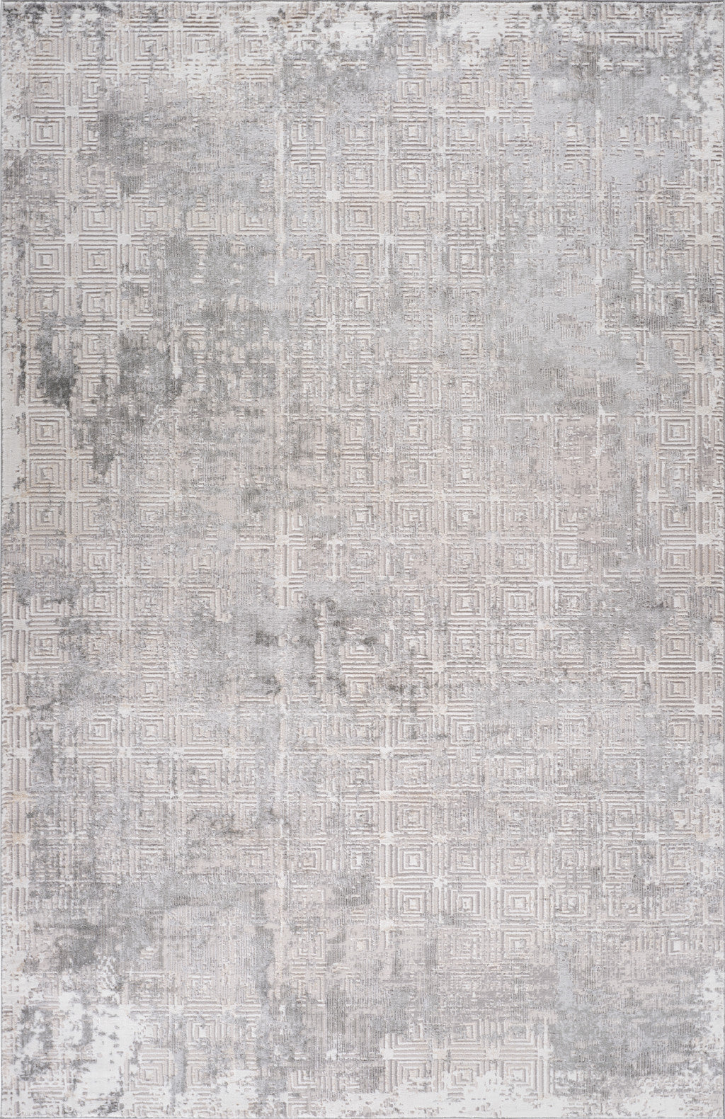 5' X 8' Gray and Beige Abstract Distressed Area Rug