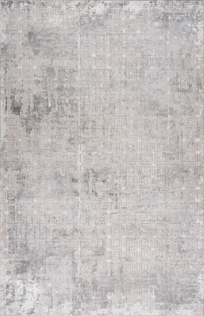 5' X 8' Gray and Beige Abstract Distressed Area Rug