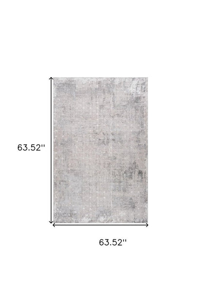 5' X 8' Gray and Beige Abstract Distressed Area Rug