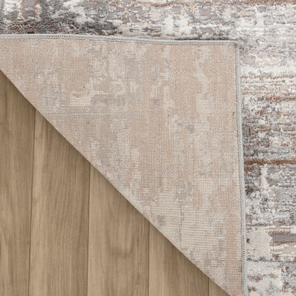 4' X 6' Gray and Brown Abstract Distressed Area Rug