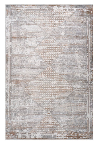 5' X 8' Gray and Brown Abstract Distressed Area Rug