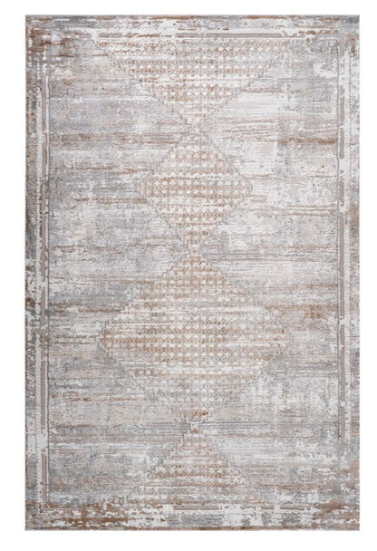 8' X 11' Gray and Brown Abstract Distressed Area Rug