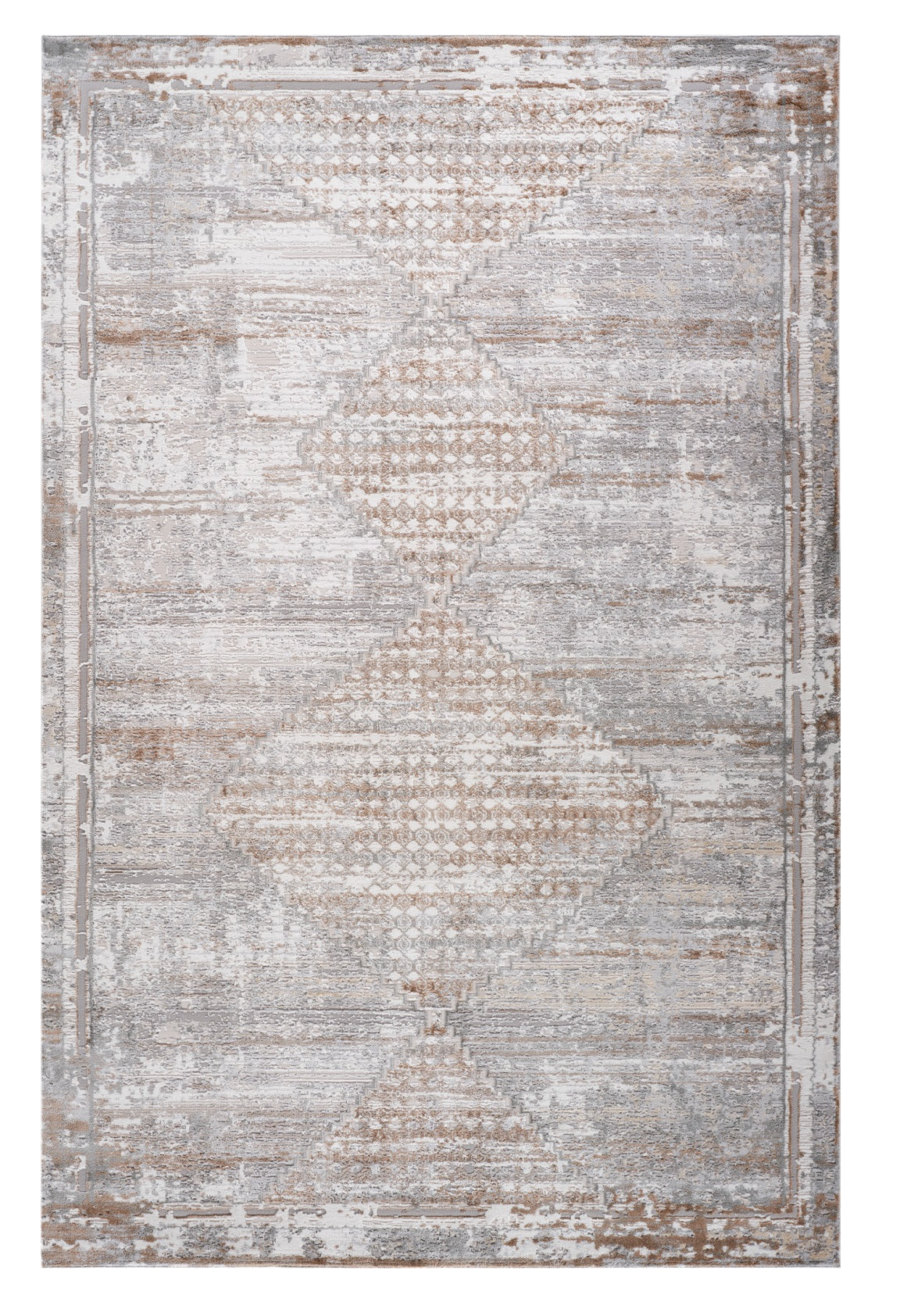 8' X 11' Gray and Brown Abstract Distressed Area Rug