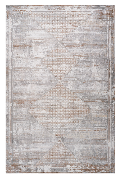 8' X 11' Gray and Brown Abstract Distressed Area Rug